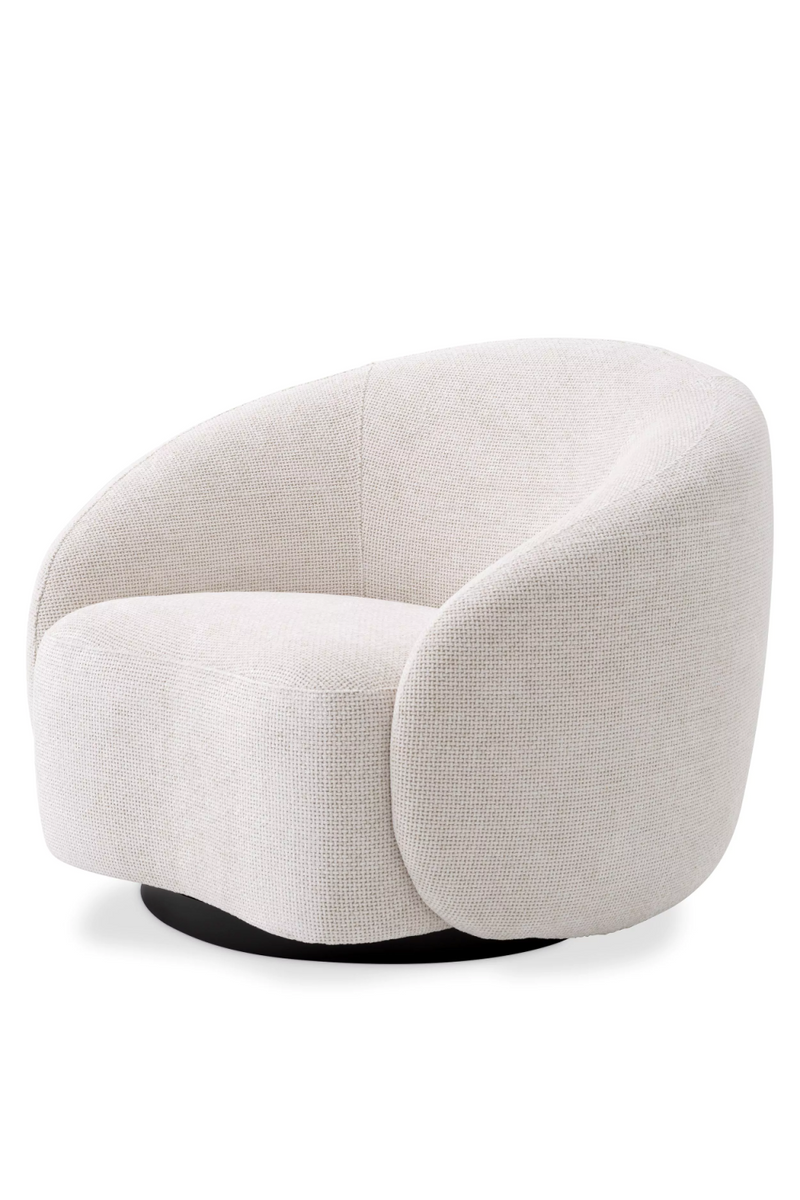 Fauteuil pivotant Lyssa blanc cassé | Eichholtz Amore | Meubleluxe.fr