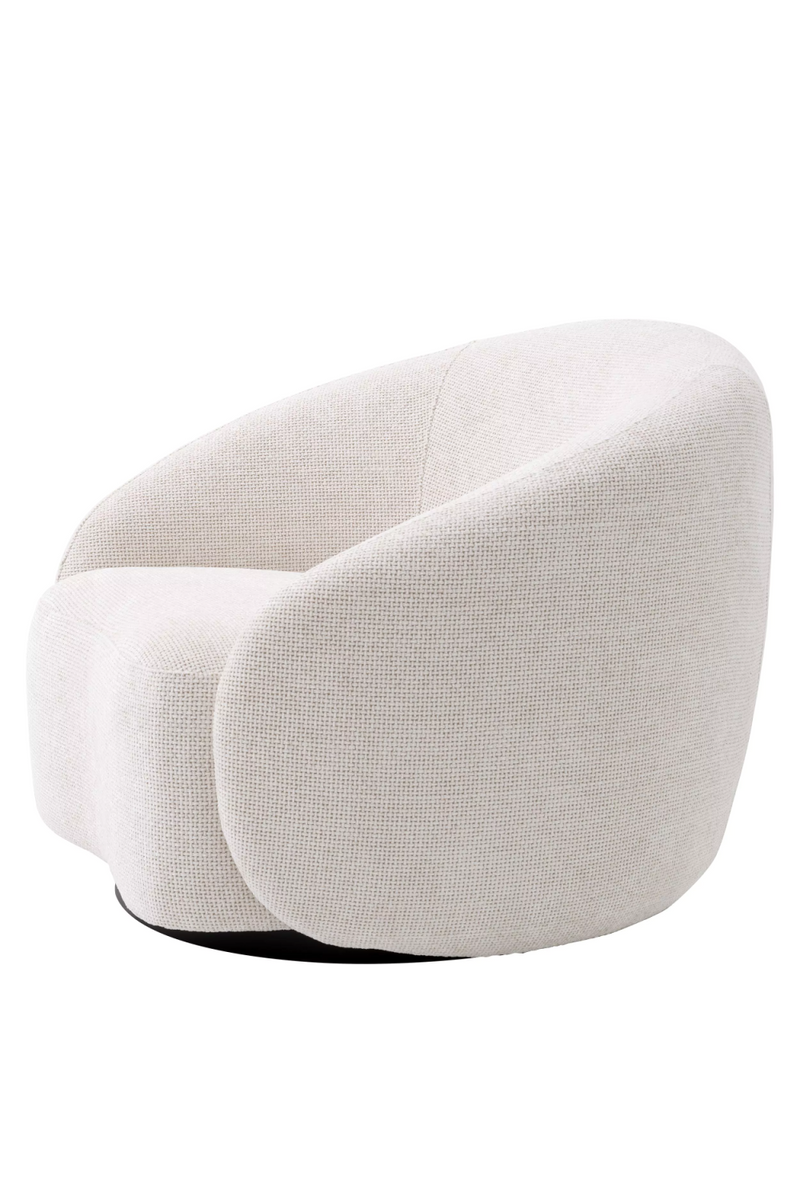 Fauteuil pivotant Lyssa blanc cassé | Eichholtz Amore | Meubleluxe.fr