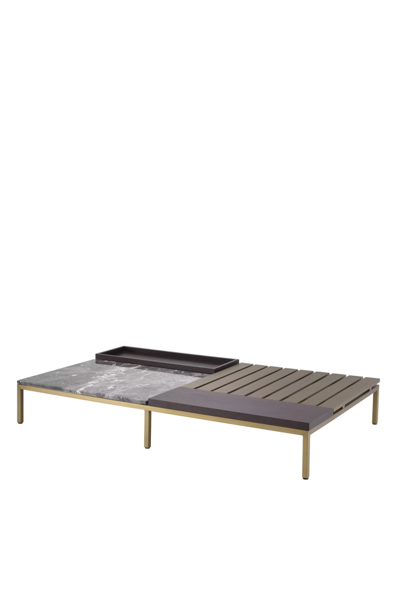 Table basse en marbre gris et en laiton brossé | Eichholtz Forma | Meubleluxe.fr