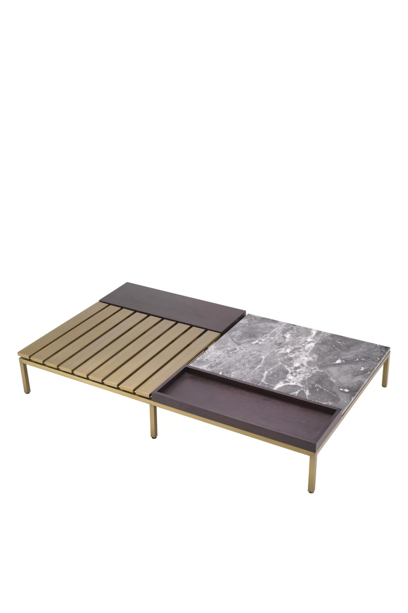 Table basse en marbre gris et en laiton brossé | Eichholtz Forma | Meubleluxe.fr