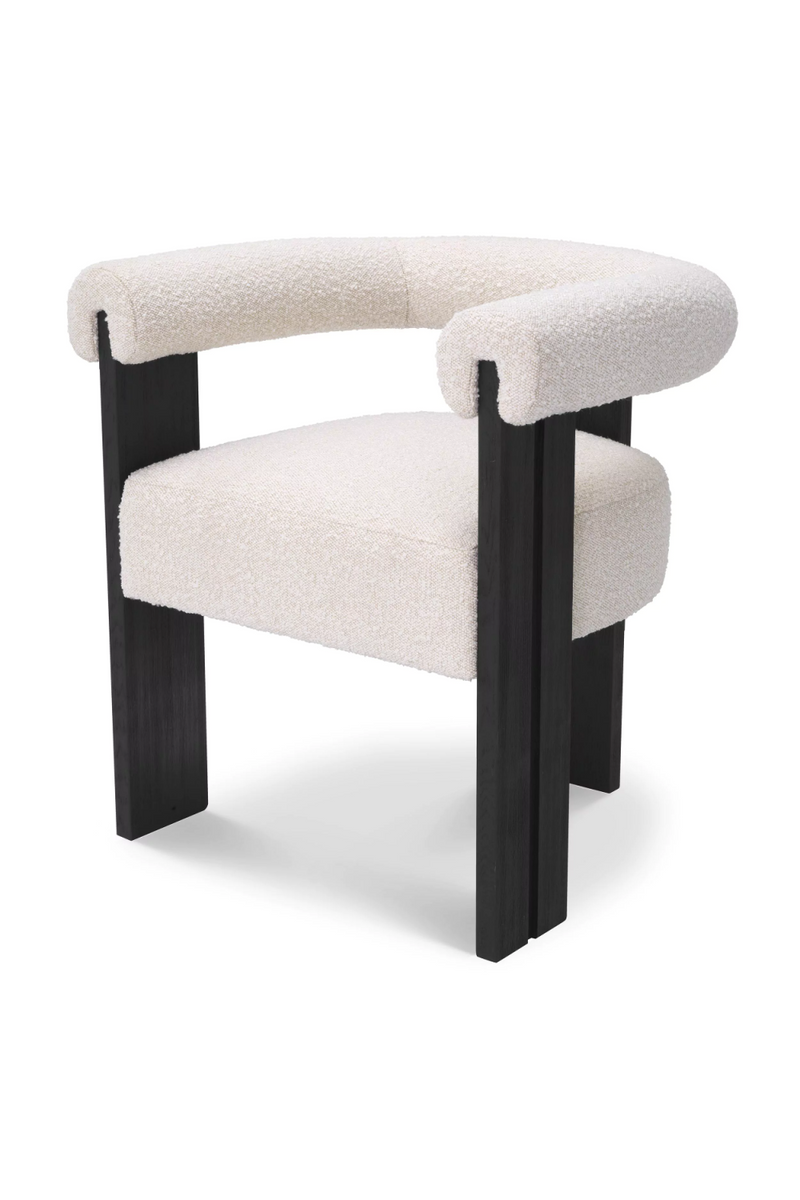 Chaise de salle à manger bouclé crème | Eichholtz Percy | Meubleluxe.fr