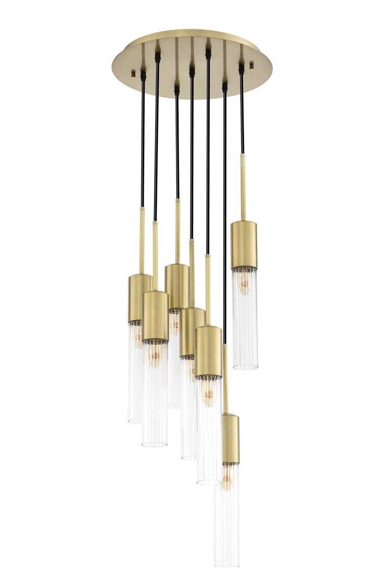 Lustre suspension en laiton brossé | Eichholtz Lulu | Meubleluxe.fr