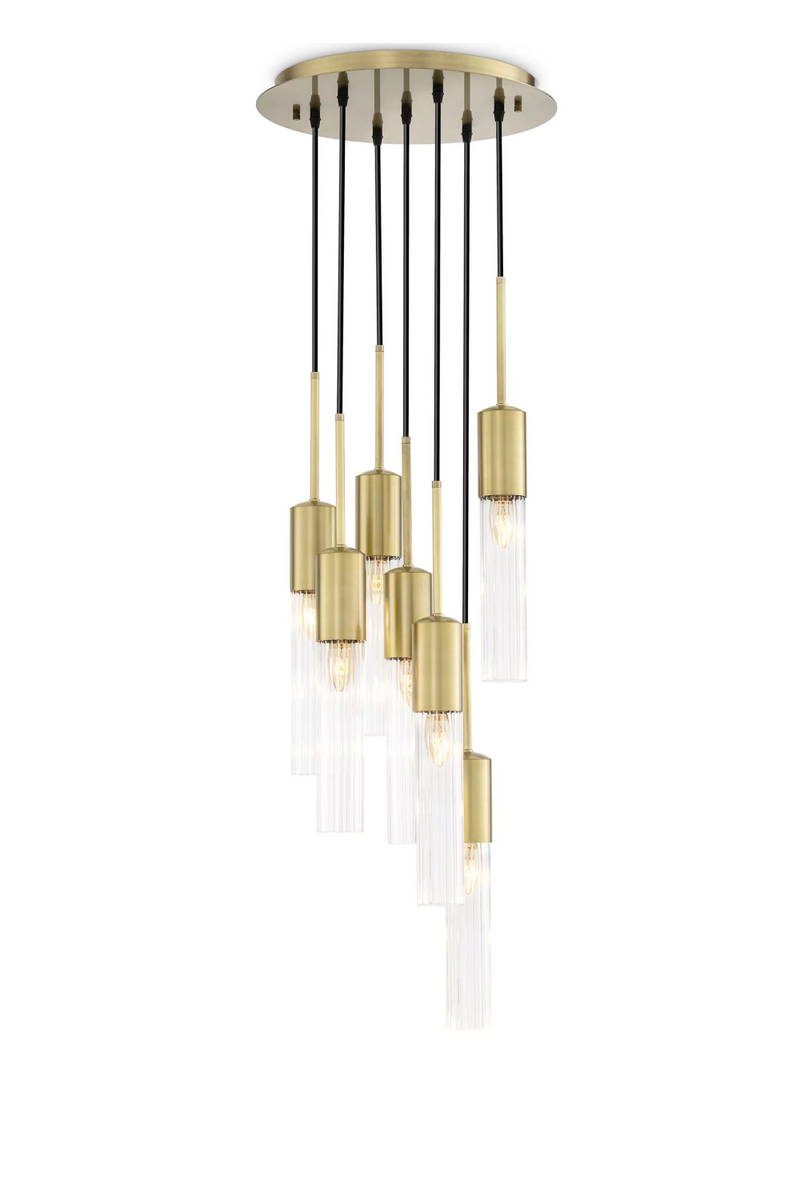 Lustre suspension en laiton brossé | Eichholtz Lulu | Meubleluxe.fr