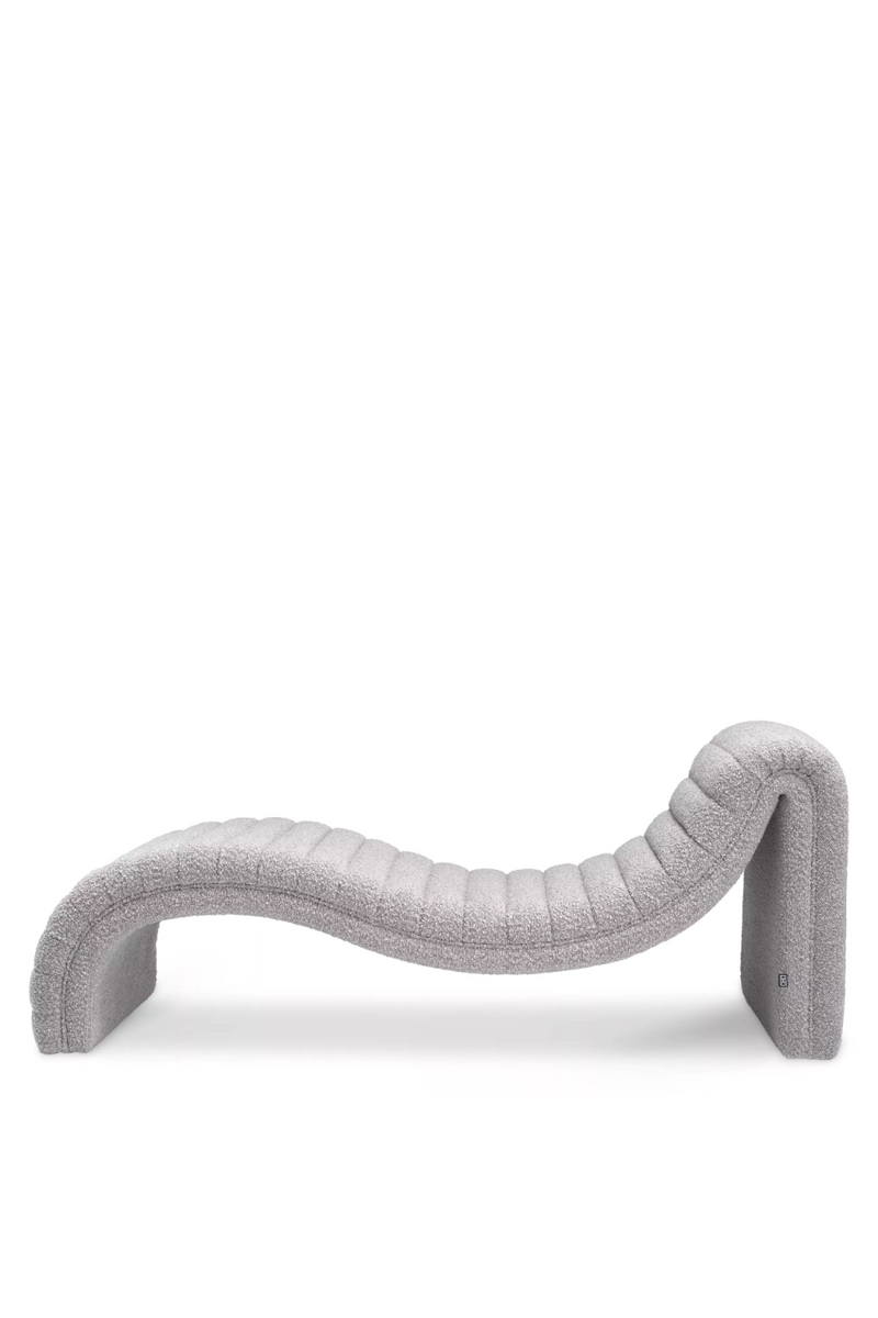 Fauteuil long bouclé gris | Eichholtz Pioneer | Meubleluxe.fr