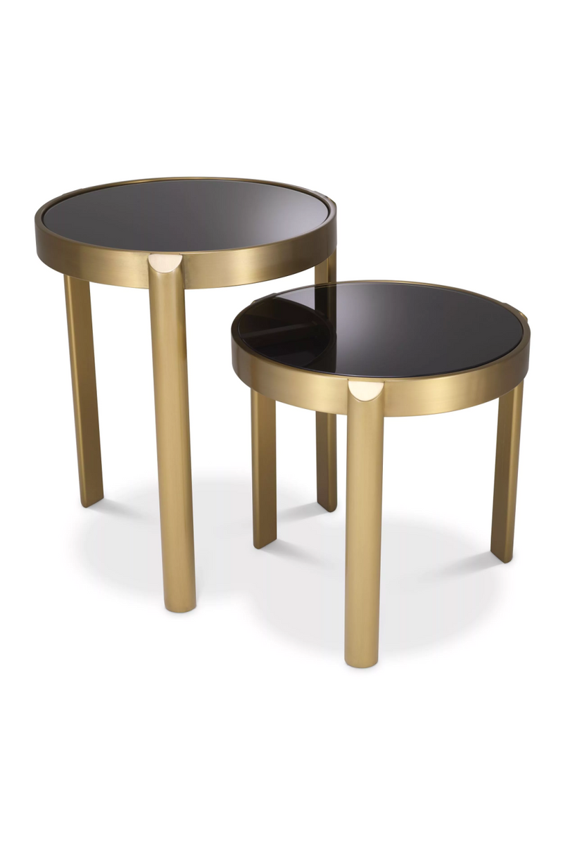 Table d'appoint en laiton brossé (lot de 2) | Eichholtz Buena | Meubleluxe.fr