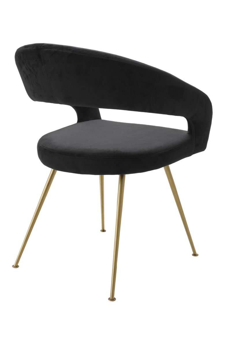 Chaise de salle à manger en velours noir | Eichholtz Bravo | Meubleluxe.fr