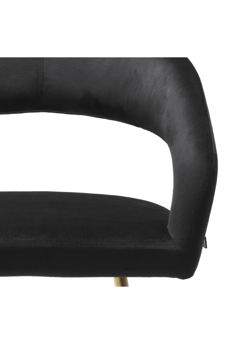 Chaise de salle à manger en velours noir | Eichholtz Bravo | Meubleluxe.fr