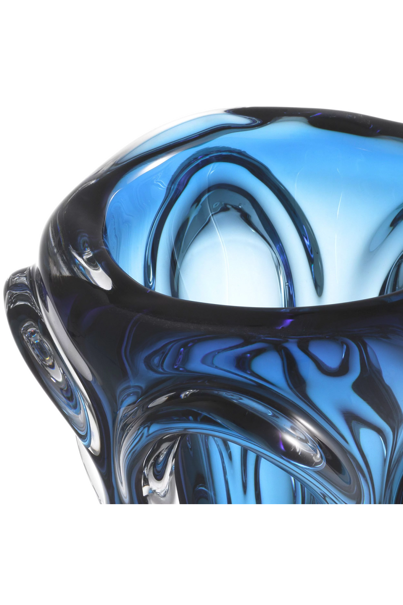 Vase bleu en verre soufflé | Eichholtz Aila S | Meubleluxe.fr