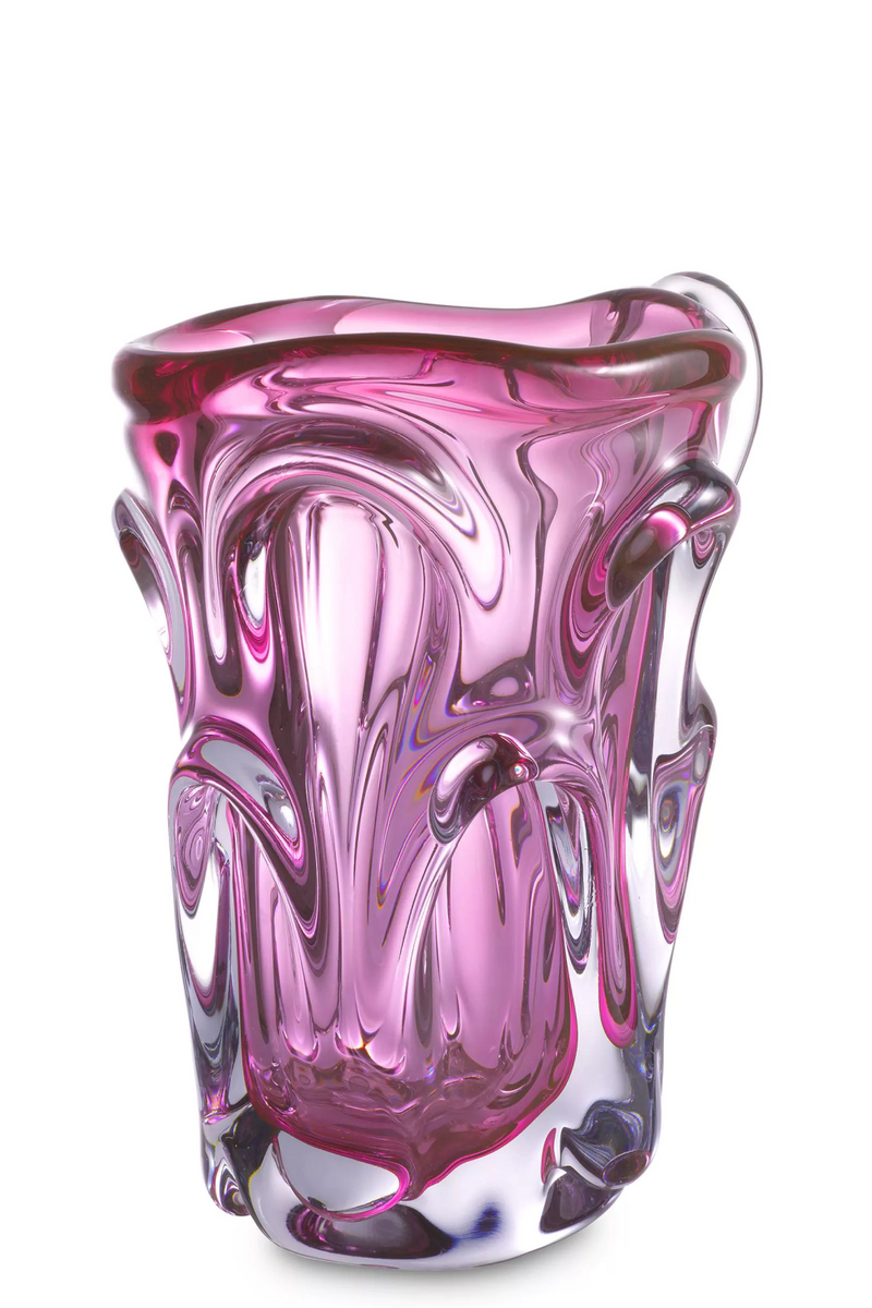 Vase rose en verre soufflé | Eichholtz Aila S | Meubleluxe.fr