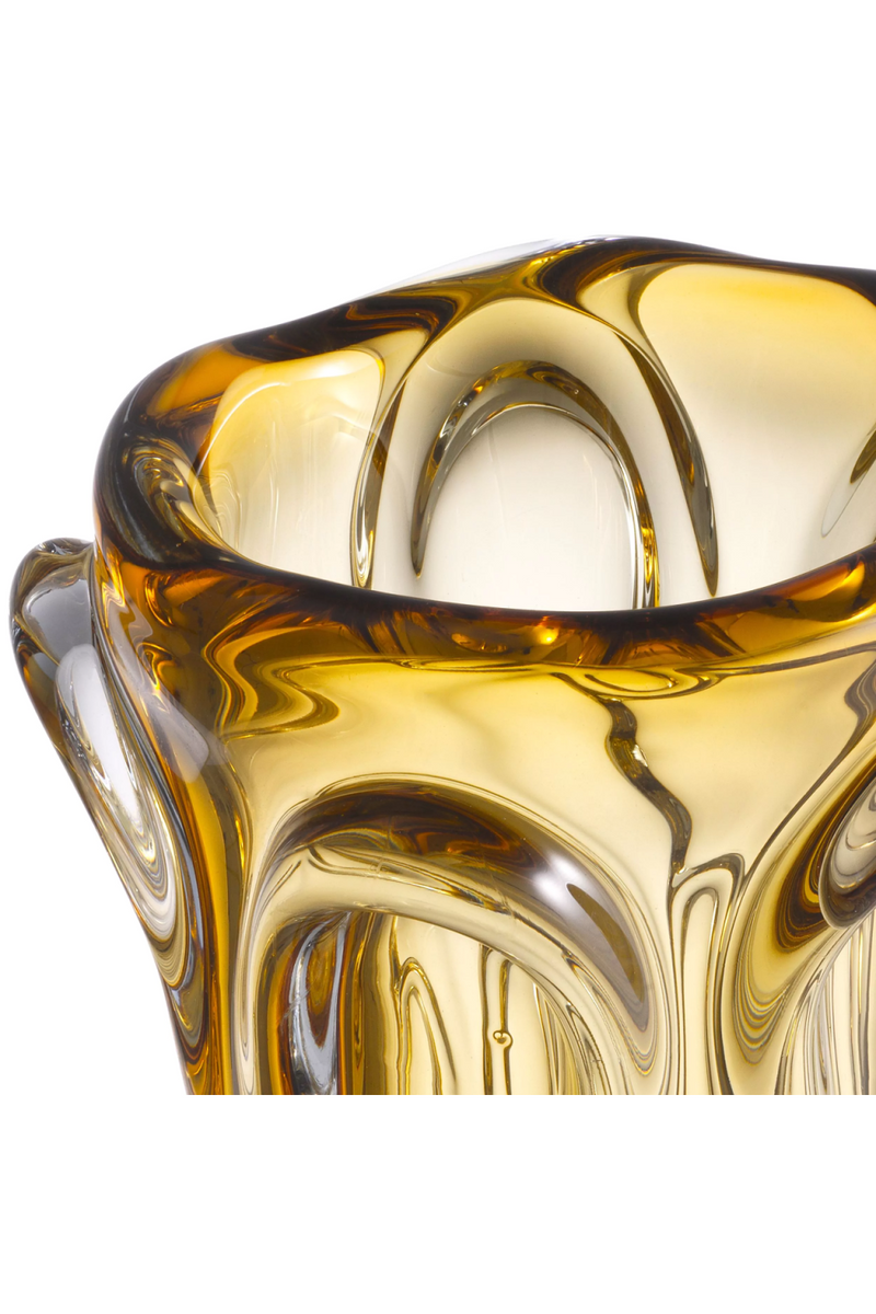 Vase jaune en verre soufflé | Eichholtz Aila L | Meubleluxe.fr