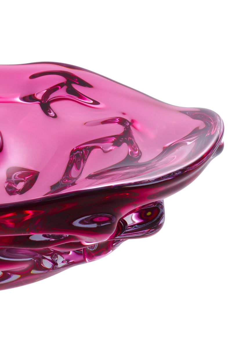 Bol rose courbé en verre soufflé | Eichholtz Kane S | Meubleluxe.fr