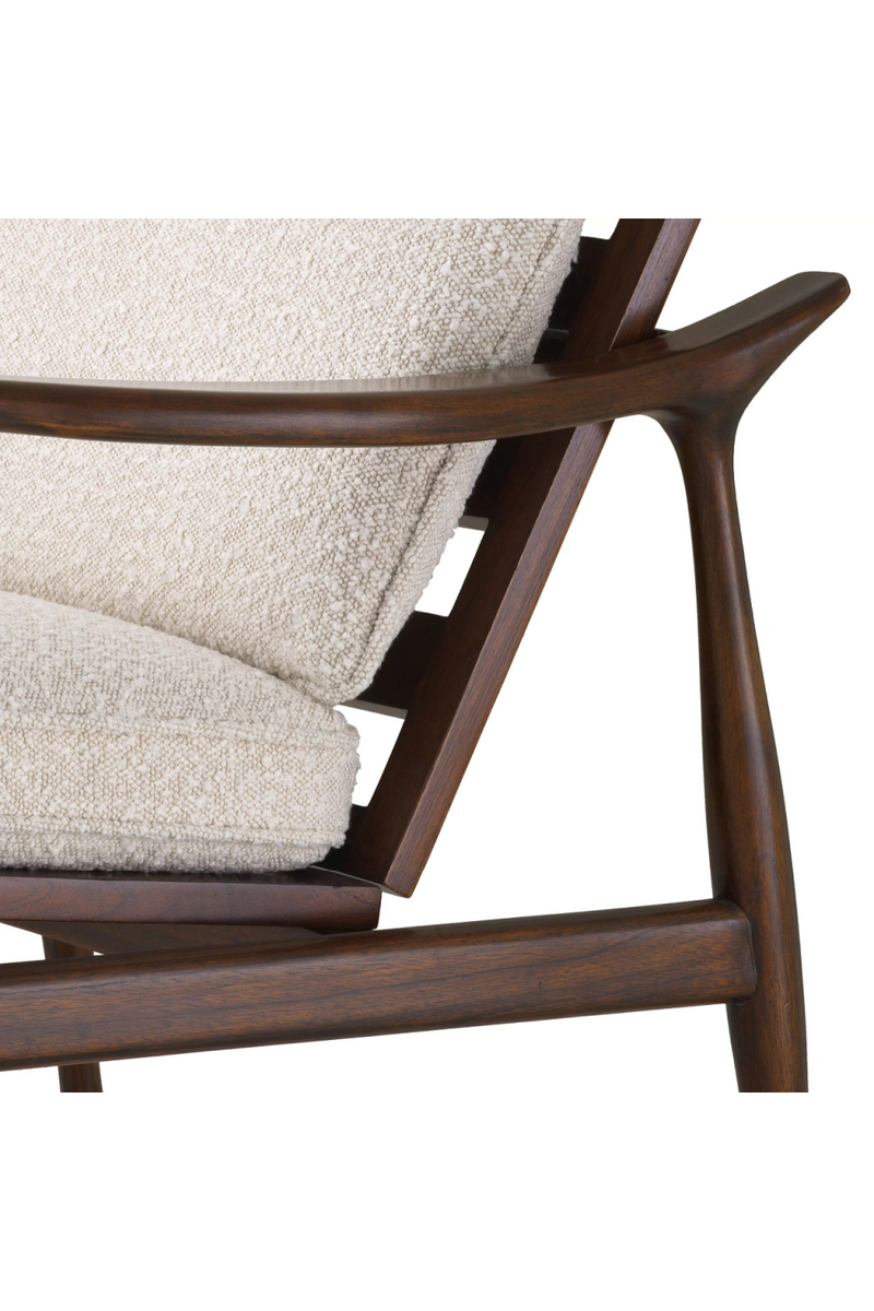 Chaise d'appoint en bois bouclé crème | Eichholtz Manzo | Meubleluxe.fr