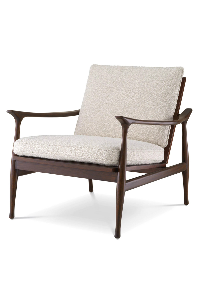 Chaise d'appoint en bois bouclé crème | Eichholtz Manzo | Meubleluxe.fr