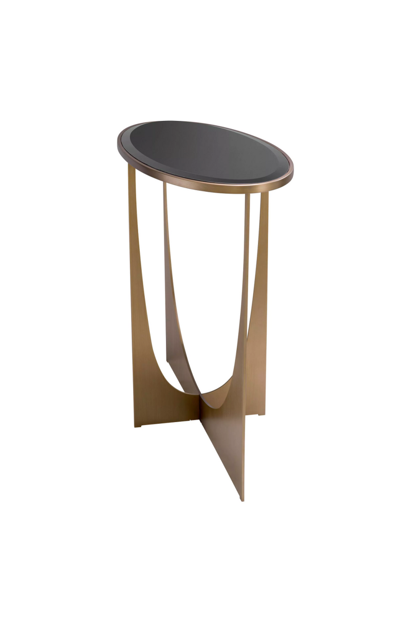 Console en laiton brossé et verre noir | Eichholtz Elegance | Meubleluxe.fr