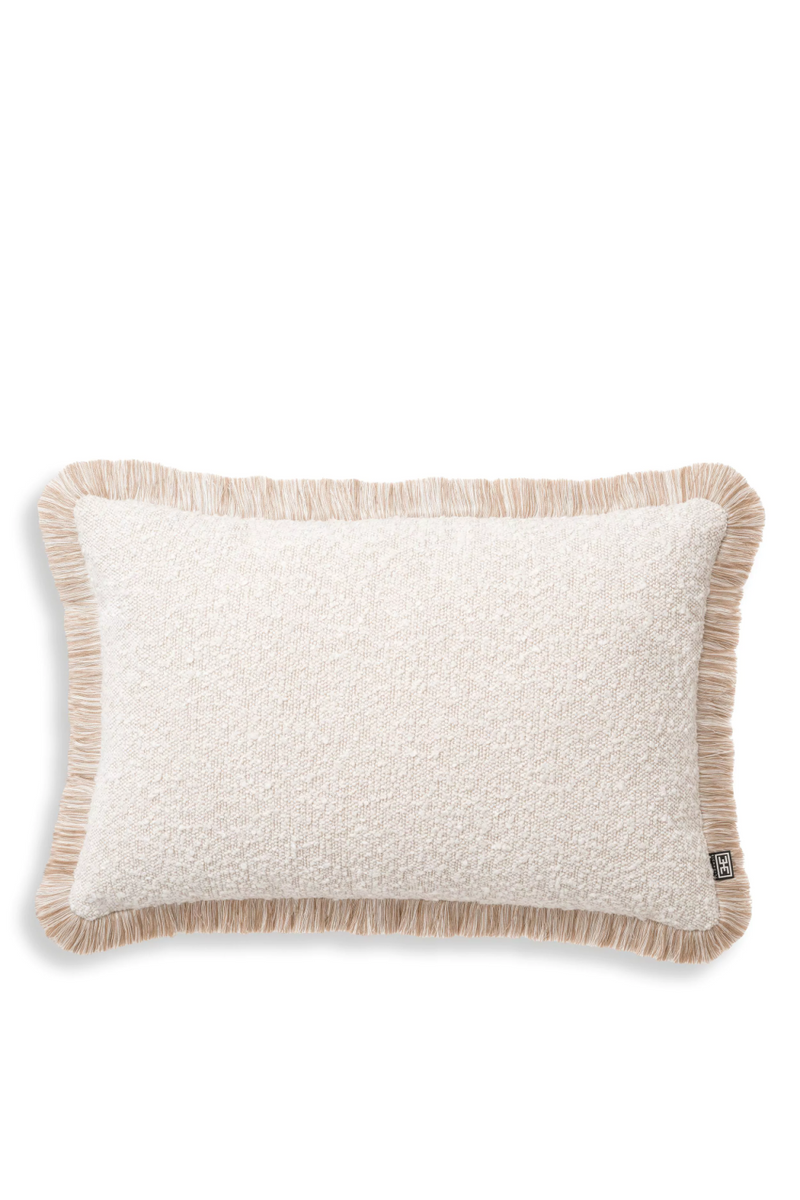 Coussin rectangulaire bouclé crème | Eichholtz Nami | Meubleluxe.fr