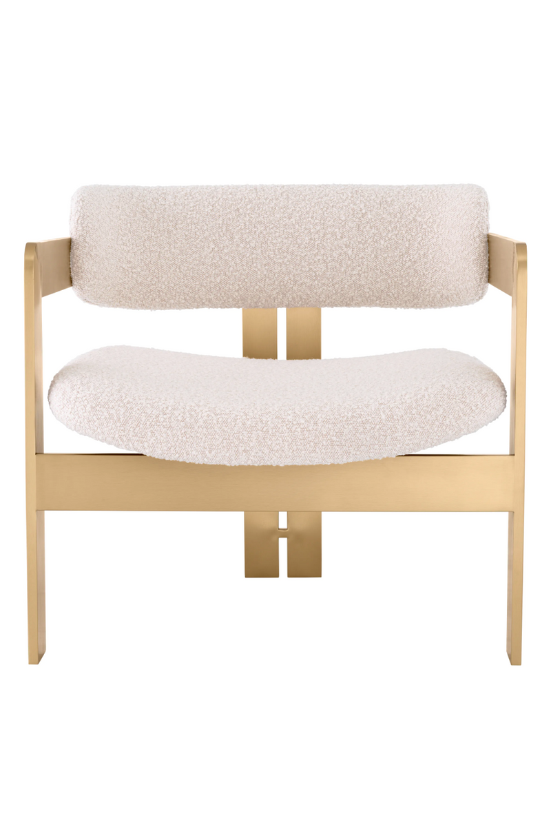 Fauteuil bouclé crème et laiton brossé | Eichholtz Donato | Meubleluxe.fr