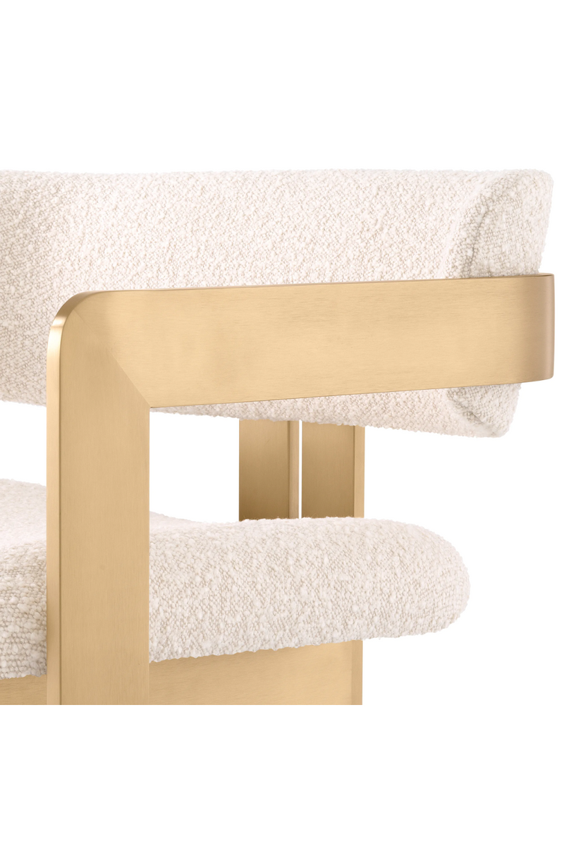 Fauteuil bouclé crème et laiton brossé | Eichholtz Donato | Meubleluxe.fr