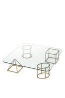 Table basse en verre et laiton brossé | Eichholtz Speiser | Meubleluxe.fr