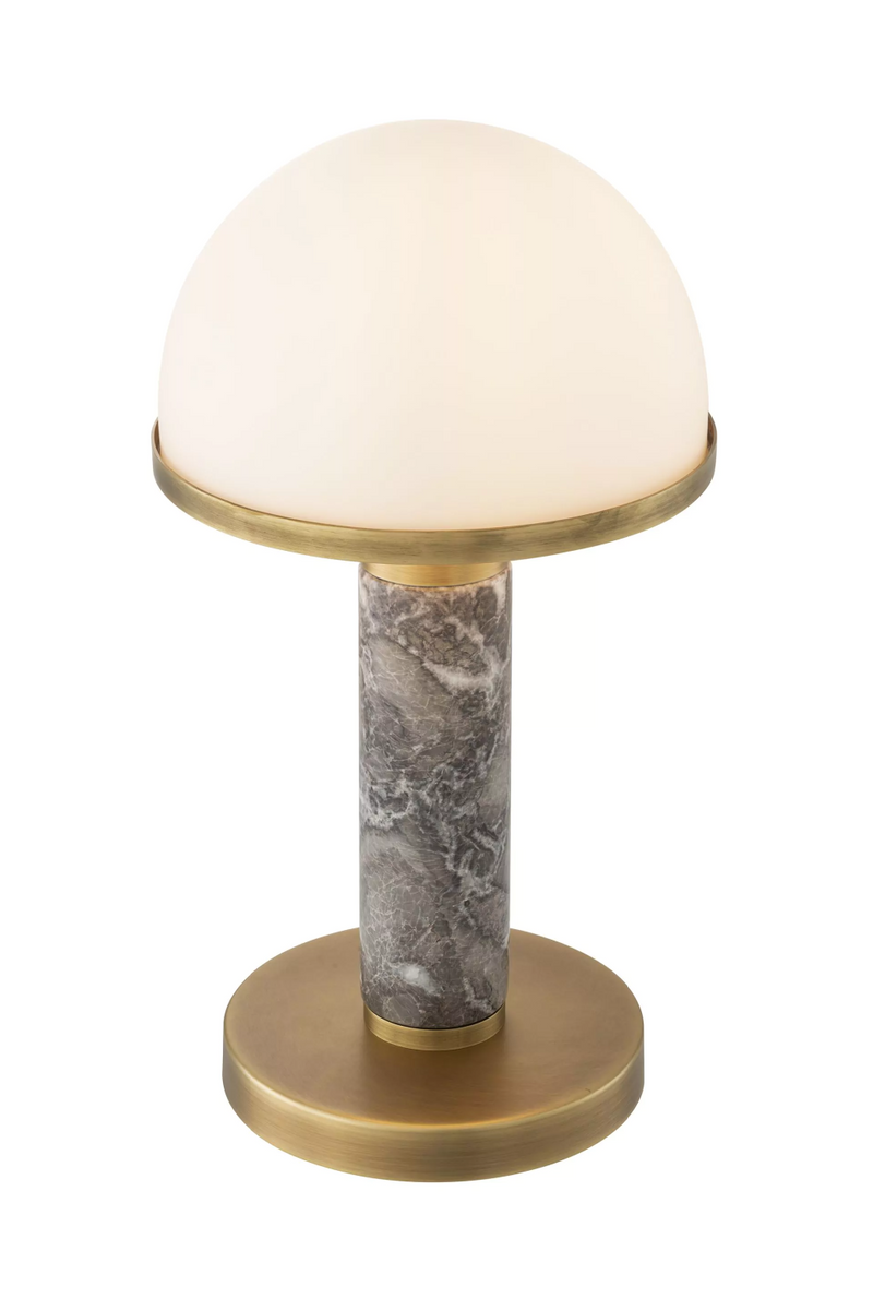 Lampe de table en marbre gris et laiton vieilli | Eichholtz Ziegèl | Meubleluxe.fr