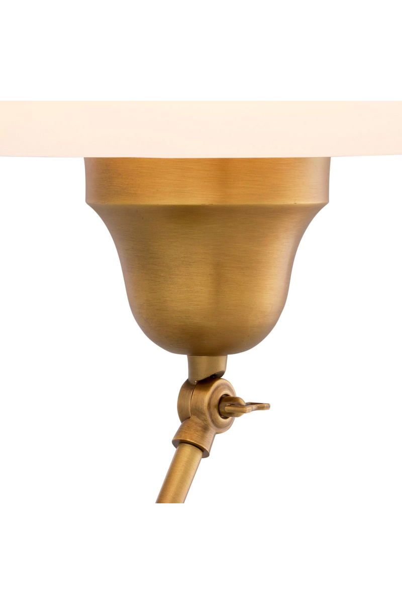 Lampe de table en laiton vieilli et verre blanc | Eichholtz Novento | Meubleluxe.fr