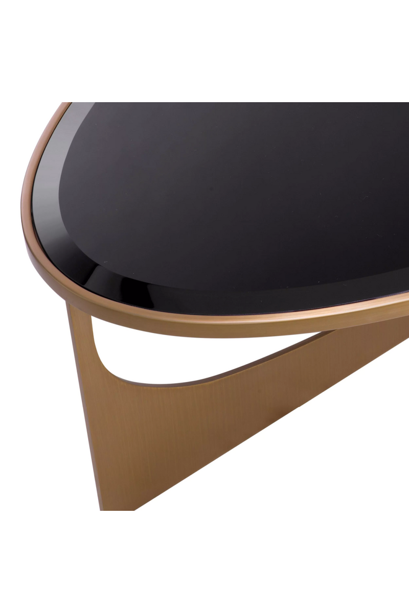 Table basse en laiton brossé et verre noir | Eichholtz Elegance | Meubleluxe.fr