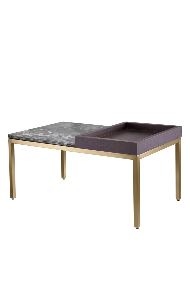 Table d'appoint en laiton brossé et marbre gris | Eichholtz La Forma | Meubleluxe.fr