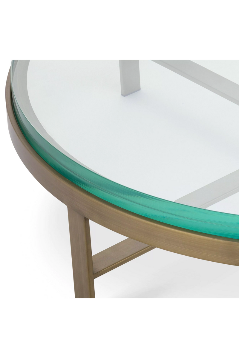 Table basse en verre transparent et laiton brossé | Eichholtz Hoxton | Meubleluxe.fr