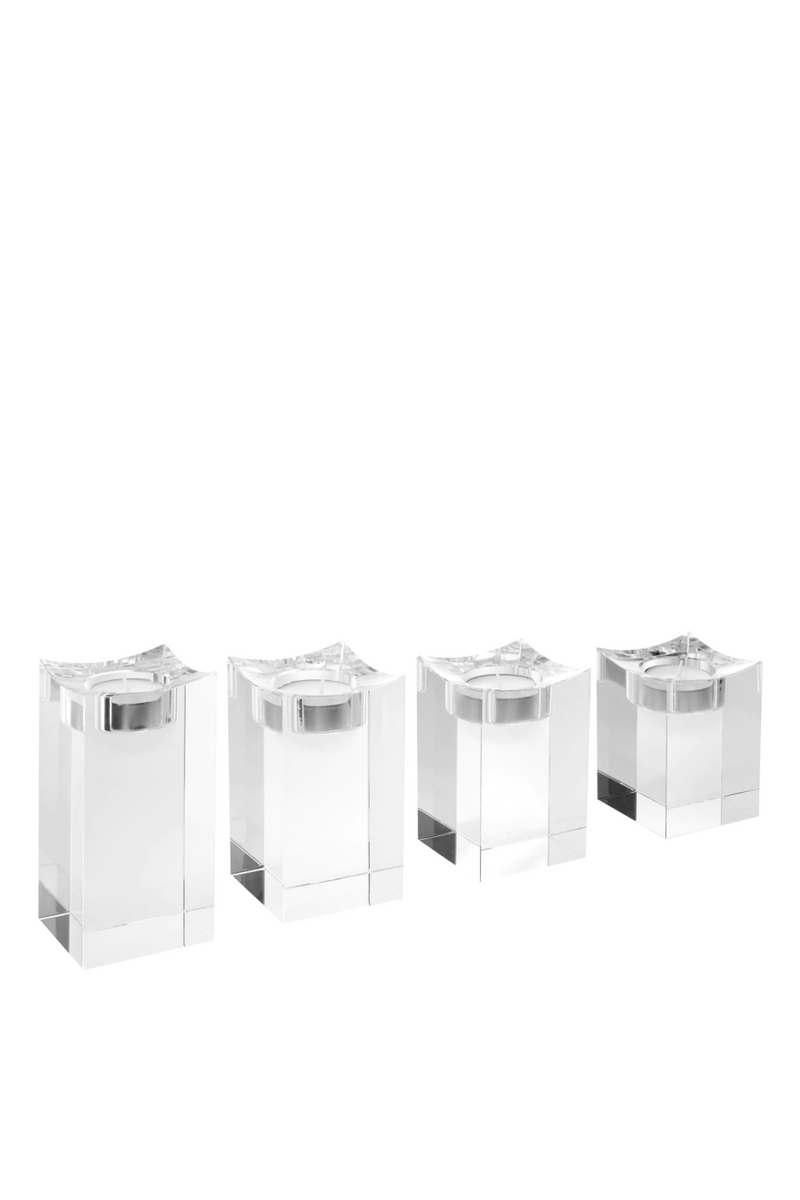 Porte-bougies en cristal (lot de 4) | Eichholtz Giancarlo M | Meubleluxe.fr