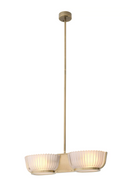 Lustre en laiton vieilli et verre dépoli | Eichholtz Artos Double | Meubleluxe.fr