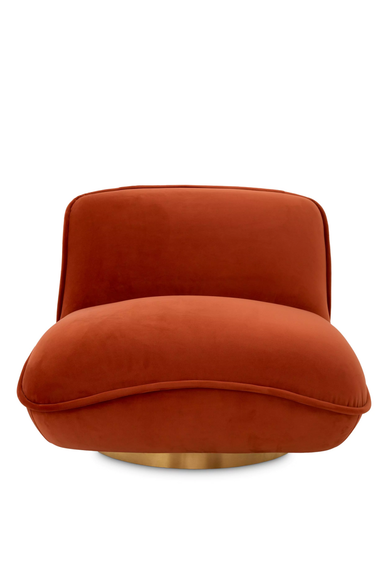 Fauteuil pivotant en velours orange | Eichholtz Relax | Meubleluxe.fr