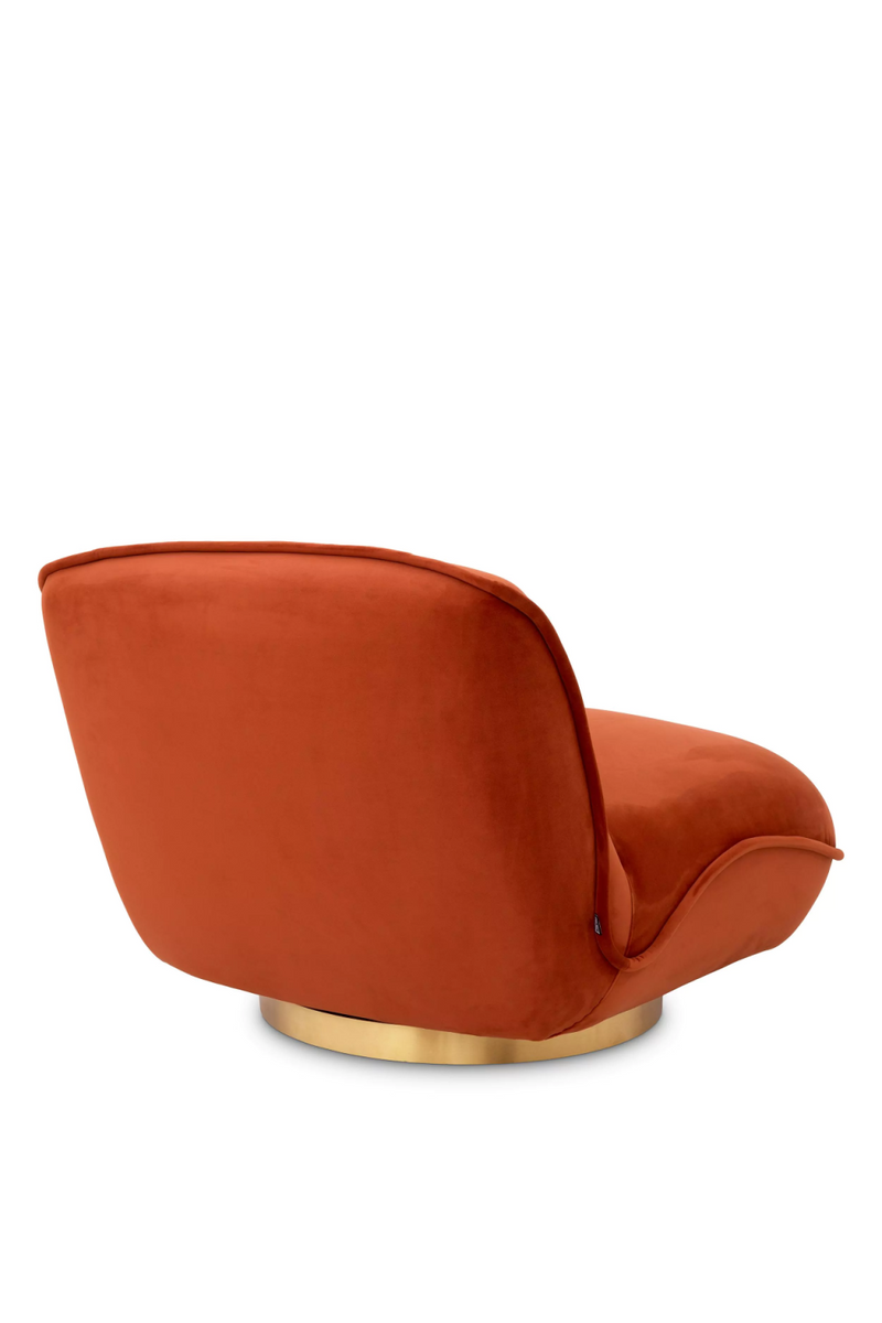 Fauteuil pivotant en velours orange | Eichholtz Relax | Meubleluxe.fr