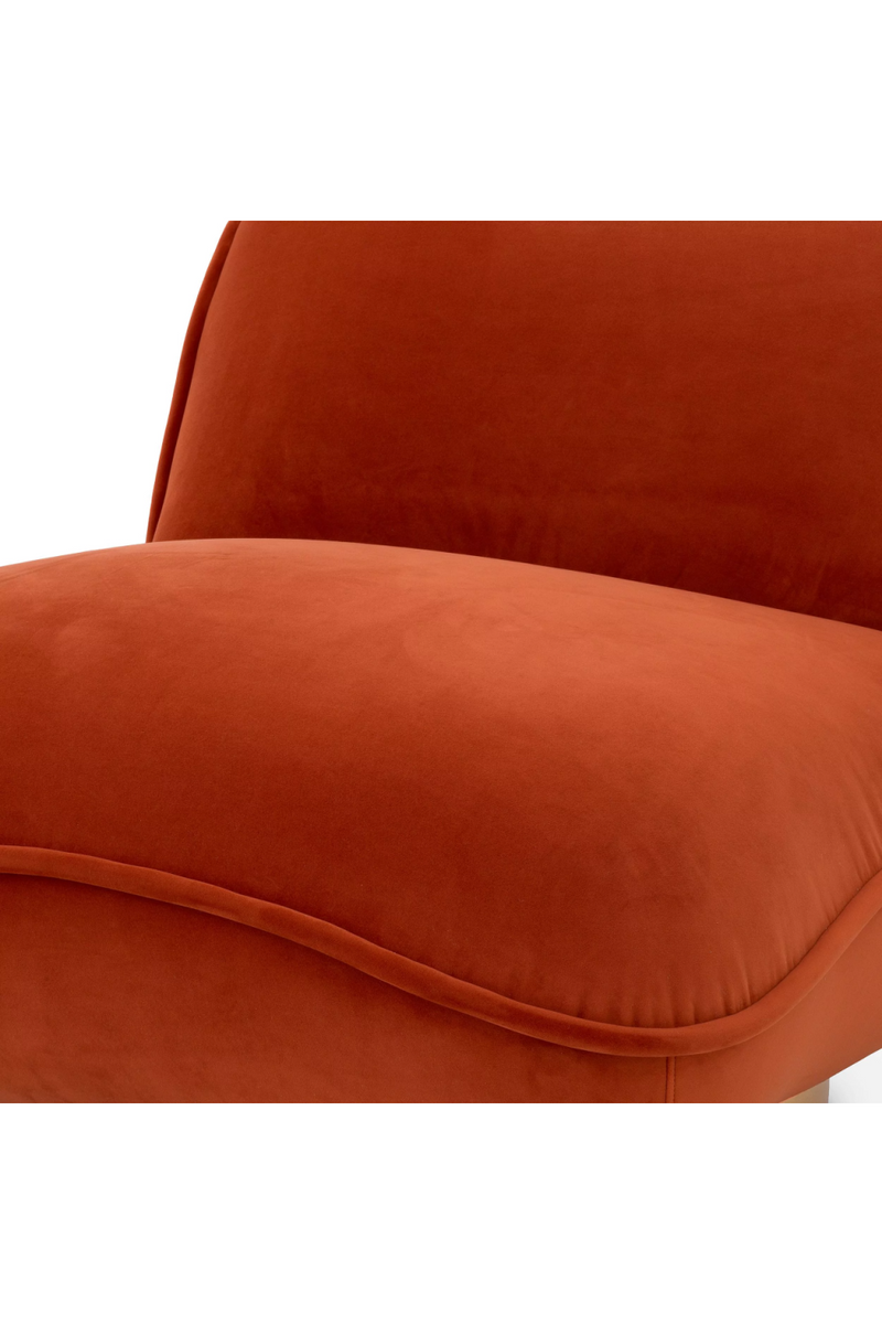 Fauteuil pivotant en velours orange | Eichholtz Relax | Meubleluxe.fr