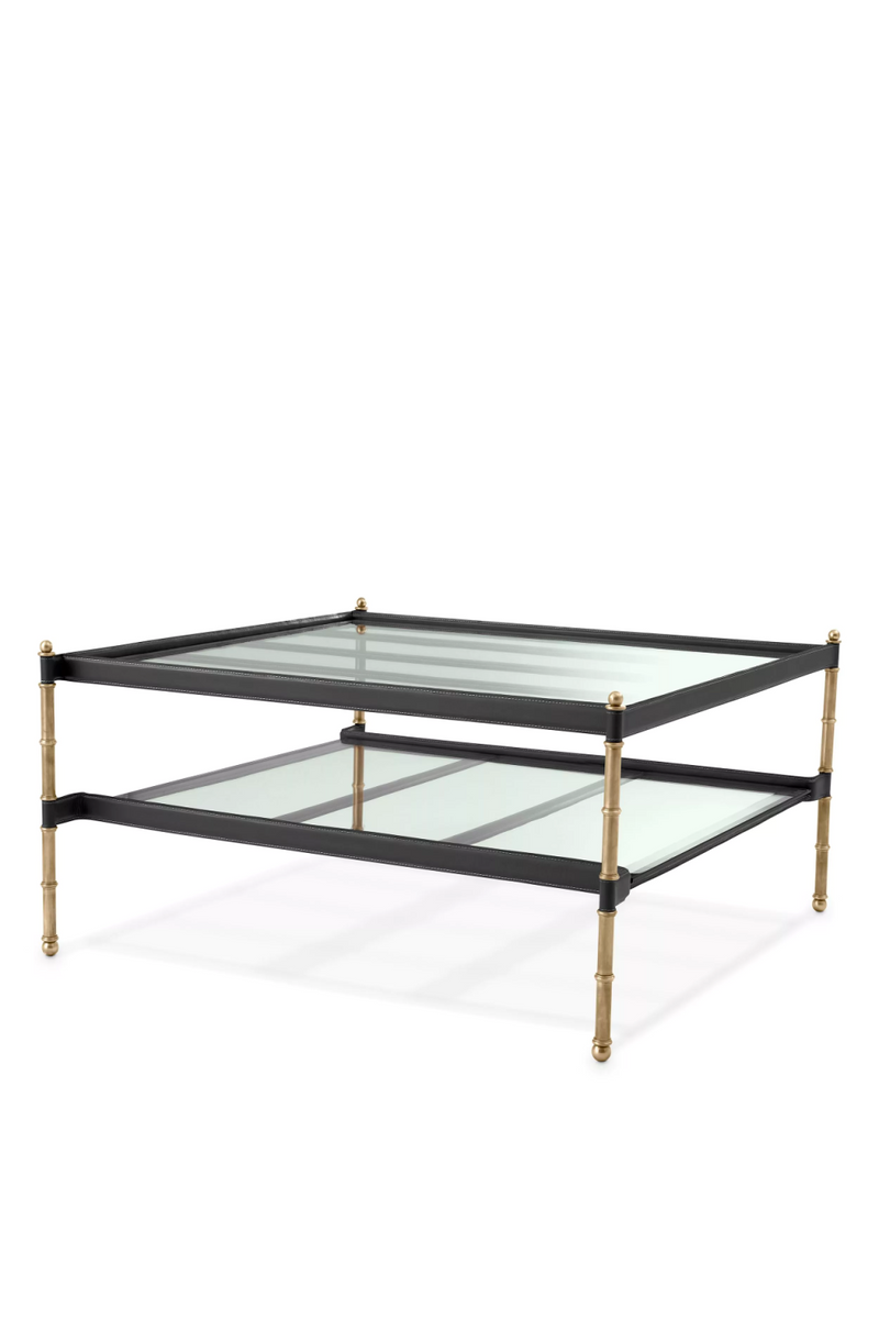 Table basse en laiton et en cuir | Eichholtz Princess | Meuble Luxe