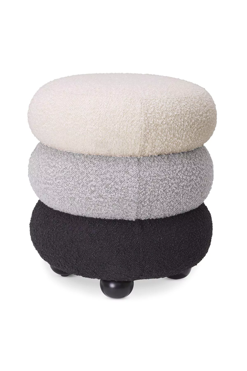 Pouf tricolore bouclé | Eichholtz Tulum | Meubleluxe.fr