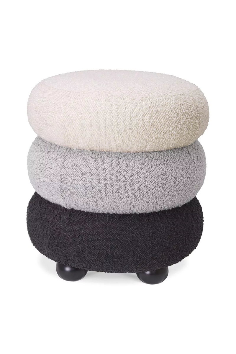 Pouf tricolore bouclé | Eichholtz Tulum | Meubleluxe.fr