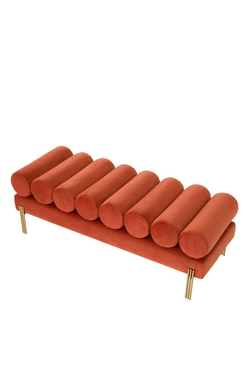 Banc en velours orange | Eichholtz Oxley | Meubleluxe.fr