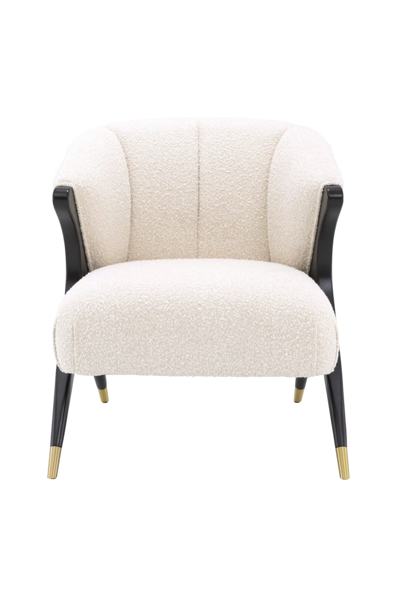 Fauteuil bouclé crème | Eichholtz Pavone | Meubleluxe.fr