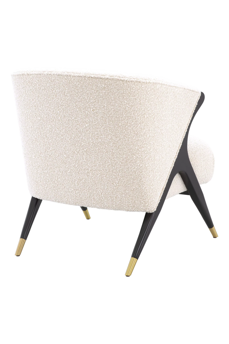 Fauteuil bouclé crème | Eichholtz Pavone | Meubleluxe.fr