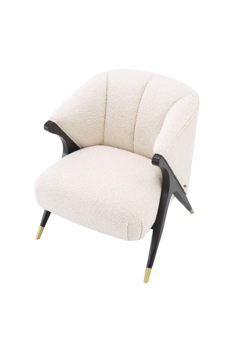 Fauteuil bouclé crème | Eichholtz Pavone | Meubleluxe.fr