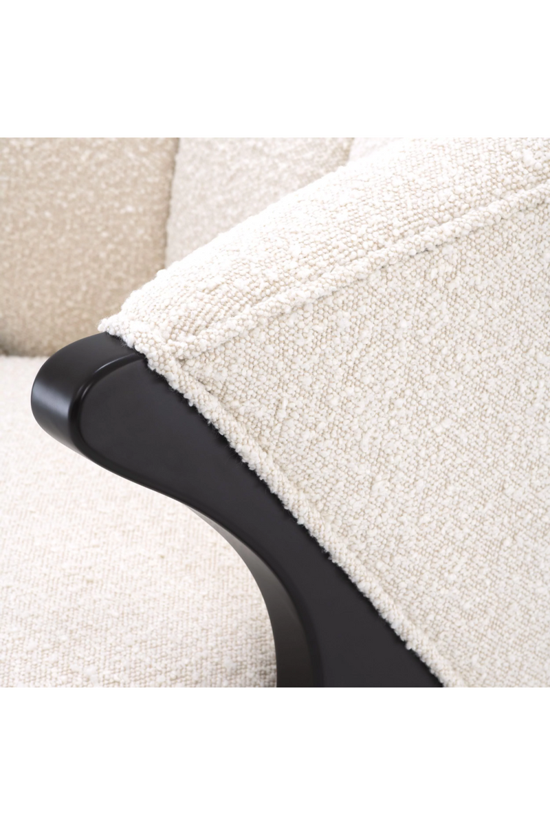 Fauteuil bouclé crème | Eichholtz Pavone | Meubleluxe.fr