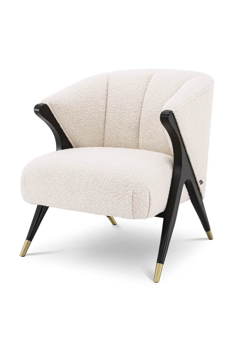 Fauteuil bouclé crème | Eichholtz Pavone | Meubleluxe.fr