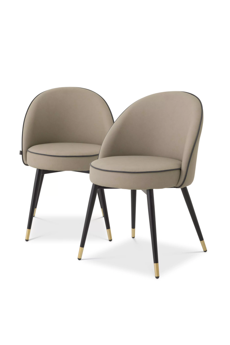 Chaise de salle à manger en cuir beige (lot de 2) | Eichholtz Cooper | Meubleluxe.fr