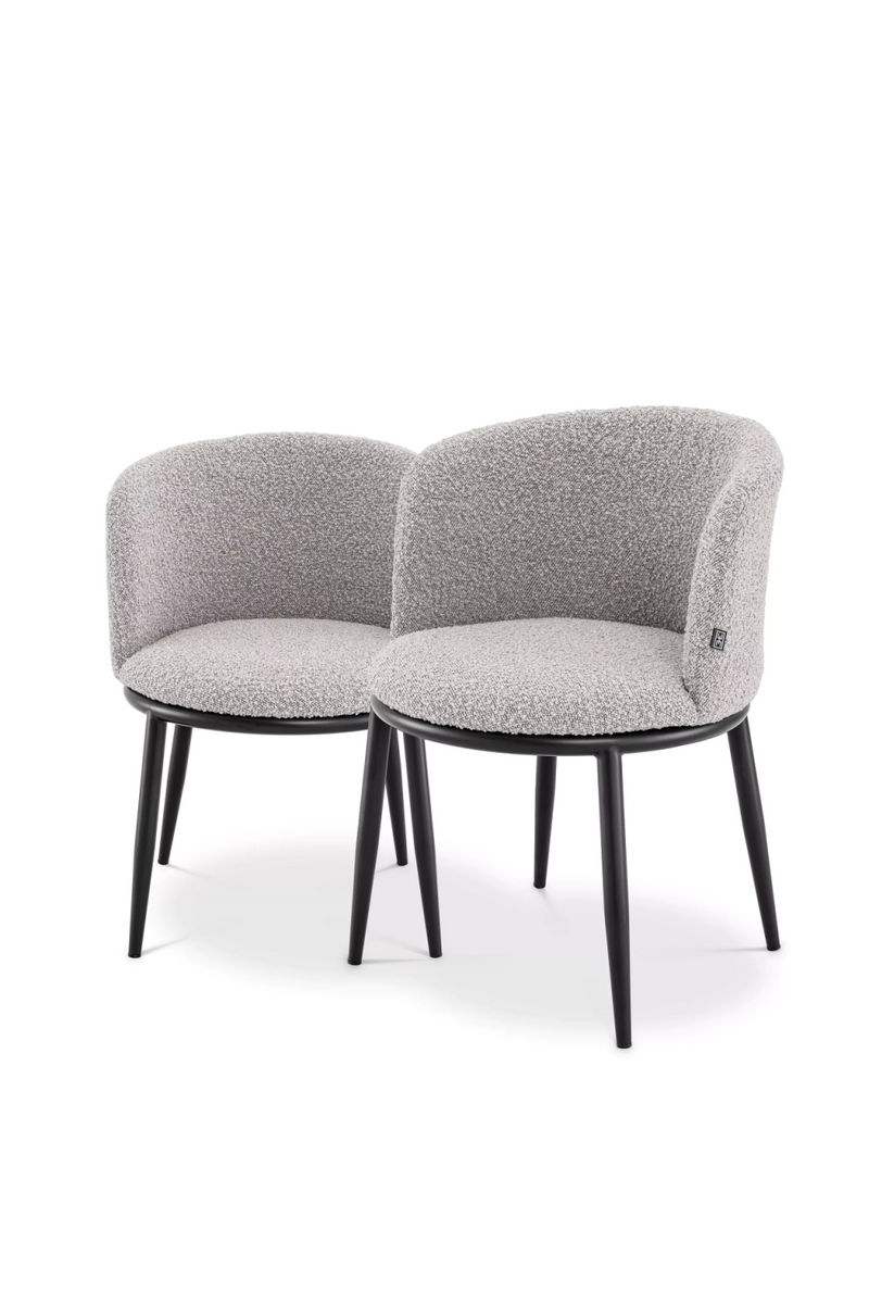 Chaise de salle à manger bouclé gris (lot de 2) | Eichholtz Filmore | Meubleluxe.fr