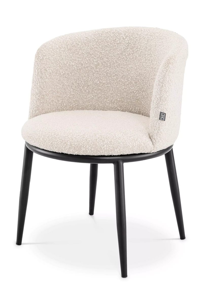 Chaise de salle à manger bouclé crème (lot de 2) | Eichholtz Filmore | Meubleluxe.fr