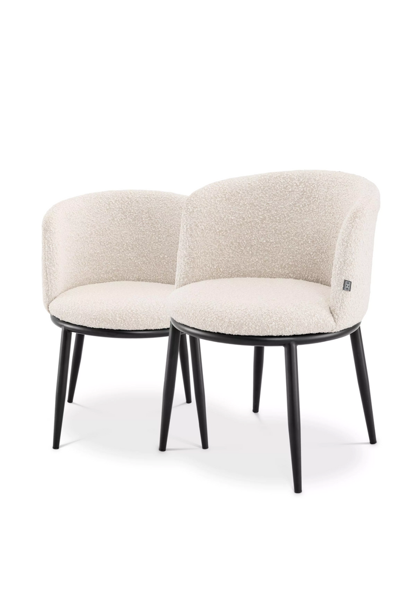 Chaise de salle à manger bouclé crème (lot de 2) | Eichholtz Filmore | Meubleluxe.fr