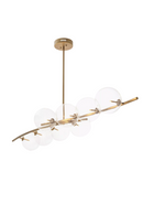 Lustre en laiton vieilli et en verre | Eichholtz Spezia | Meubleluxe.fr