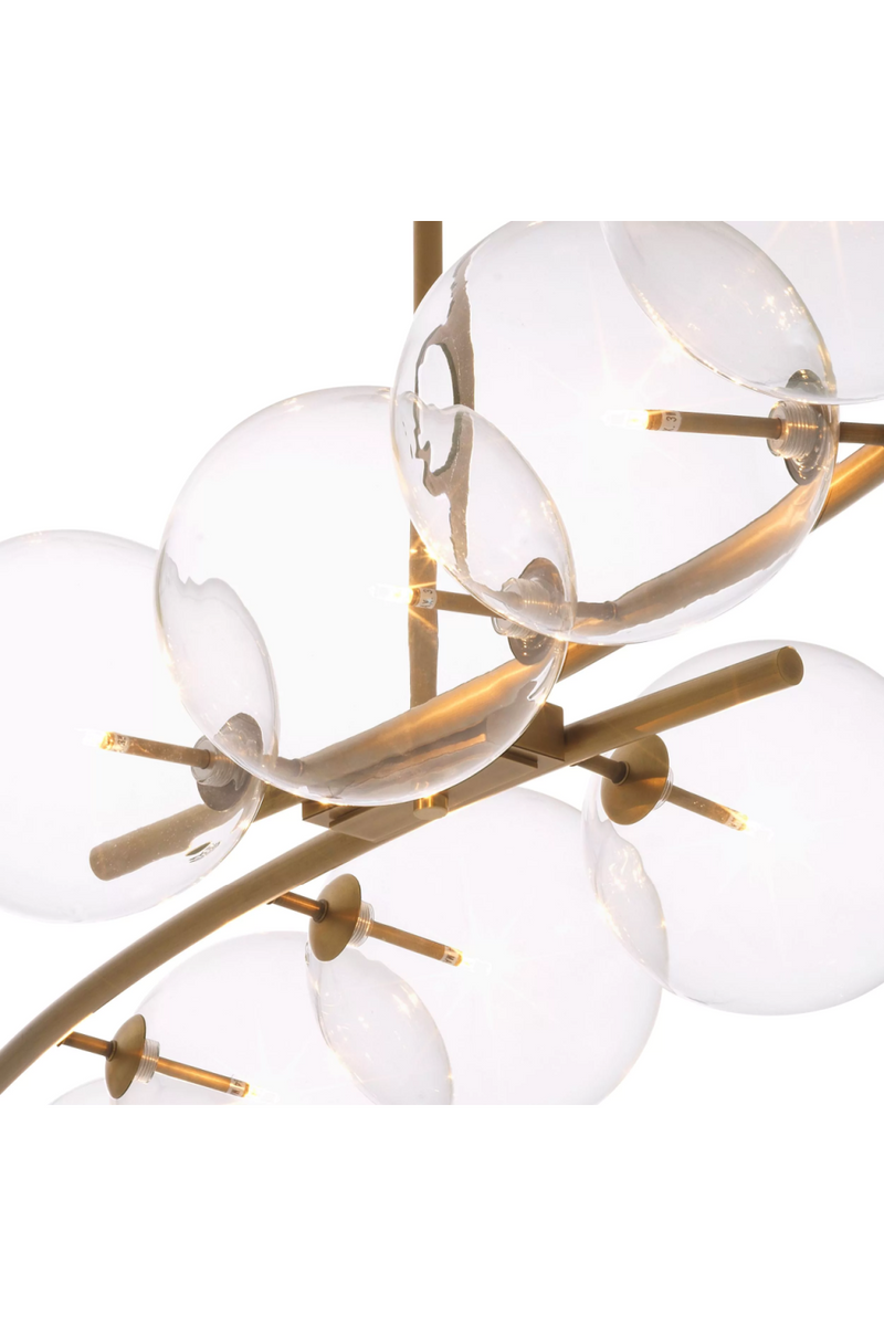 Lustre en laiton vieilli et en verre | Eichholtz Spezia | Meubleluxe.fr