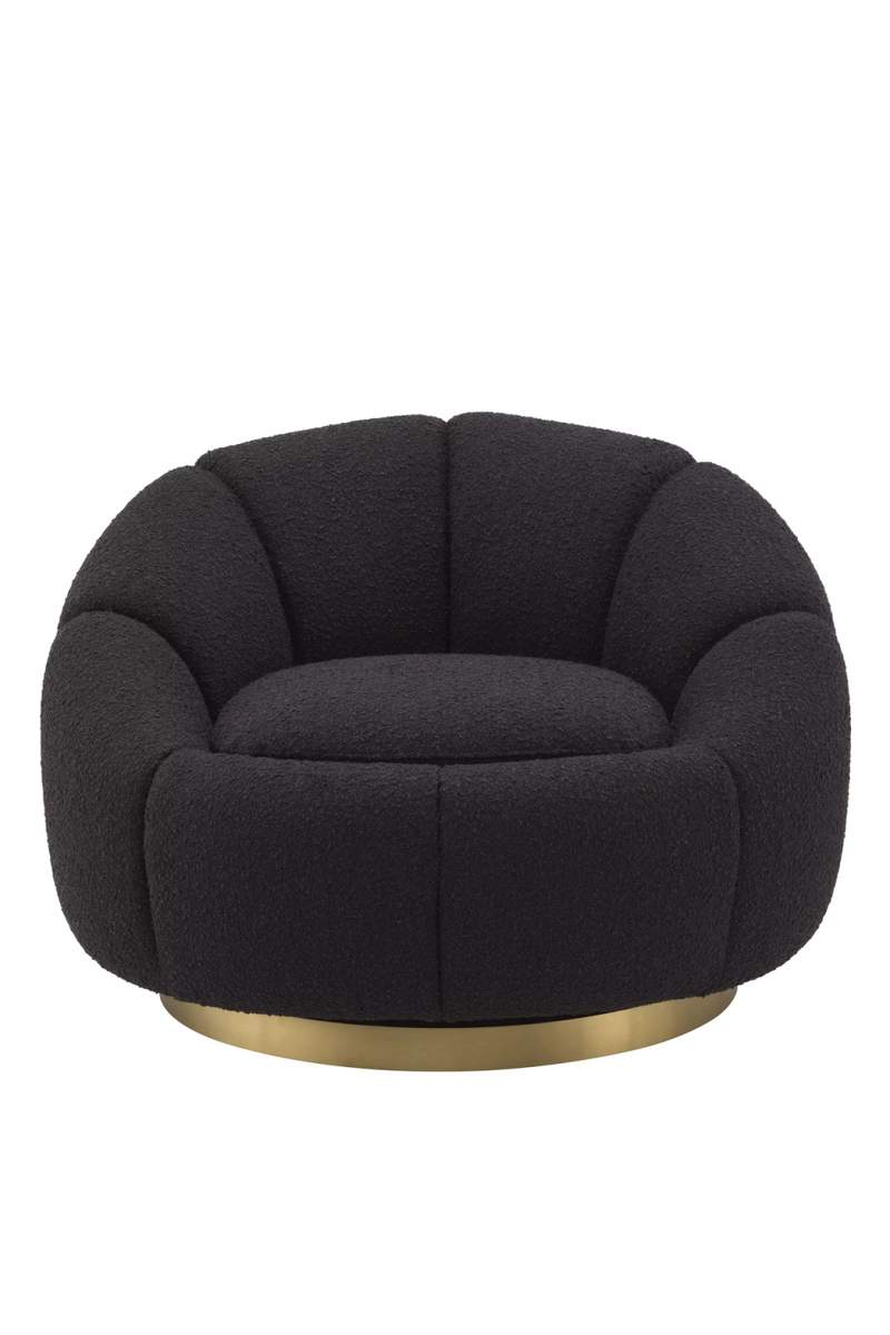 Fauteuil pivotant bouclé crème | Eichholtz Inger | Meubleluxe.fr