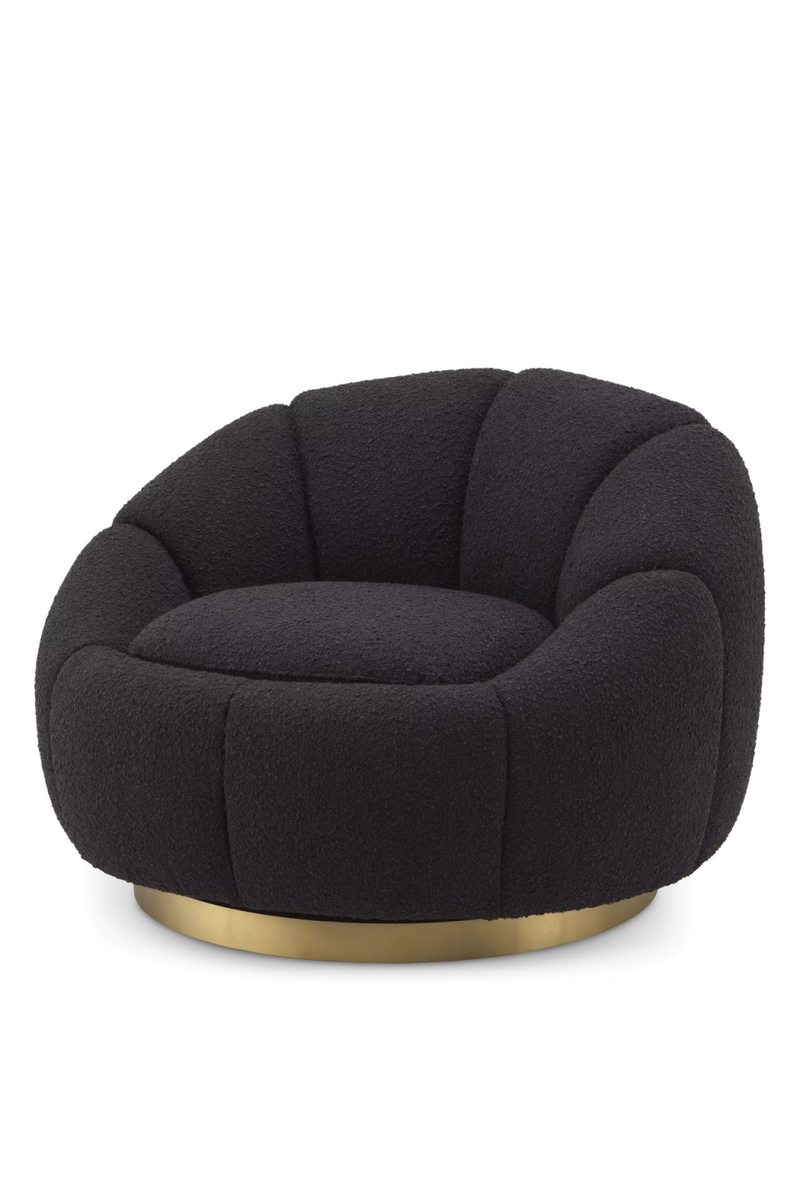 Fauteuil pivotant bouclé crème | Eichholtz Inger | Meubleluxe.fr