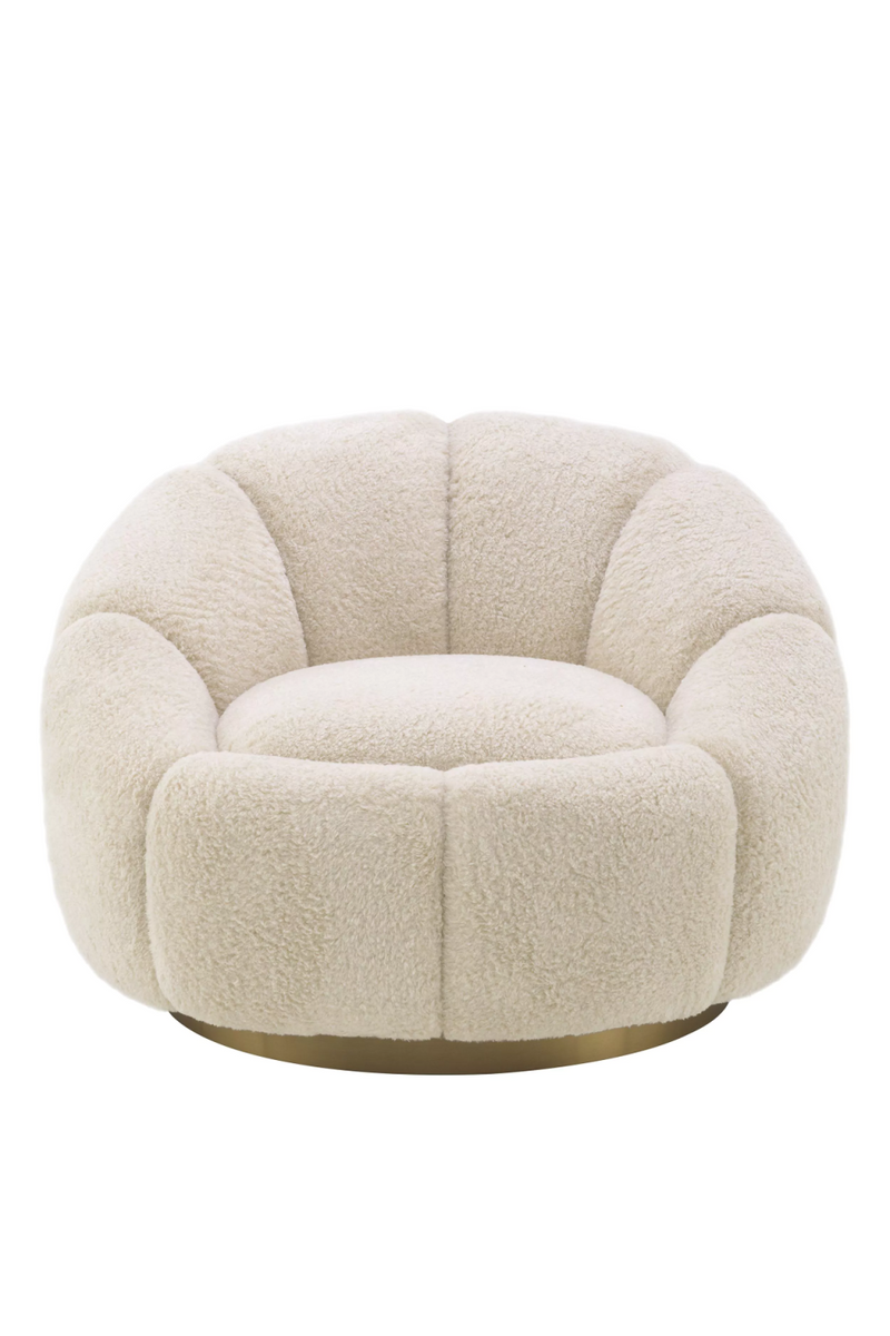 Fauteuil pivotant Brisbane crème | Eichholtz Inger | Meubleluxe.fr